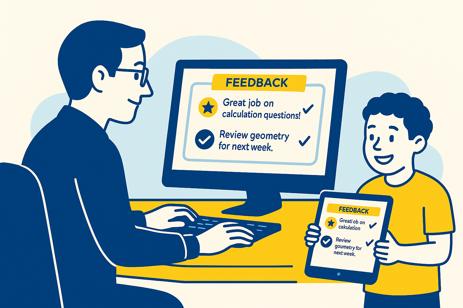 Personalised student PDF with strengths, gaps and next steps