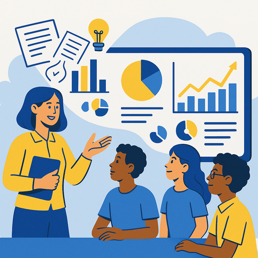 Teachers analysing results together